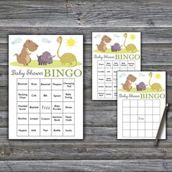 60 Dinosaur Baby Shower Bingo Cards,Dinosaur Baby Shower Bingo Games,Printable Baby Shower Bingo Cards--372