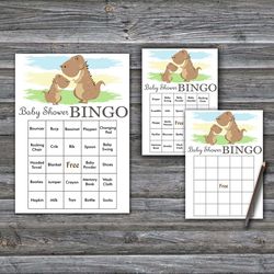 60 Dinosaur theme Baby Shower Bingo Cards,T-rex Baby Shower Bingo Games,Printable Baby Shower Bingo Cards--369