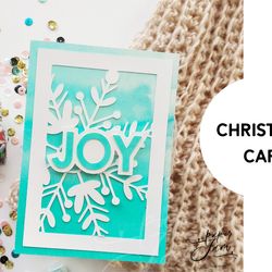 Christmas JOY card svg for Cricut Snowflake layered card svg