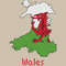 Wales map cross stitch design