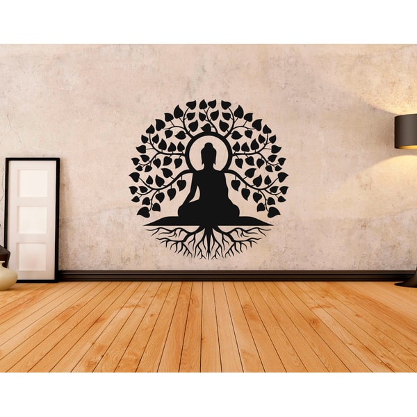 Budhar Sticker Bodhi Tree And Buddha Sticker Wall Sticker Vinyl Decal Mural | Inspire ...