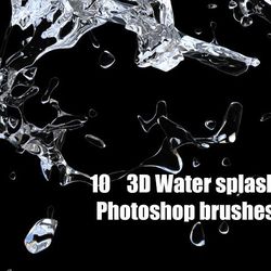 3D Water splash Photoshop brushes