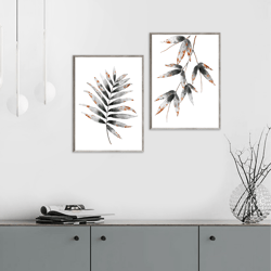 Minimalist decor, Watercolor plant botany print, Black and white botanical prints, Botanical prints, Minimalist prints