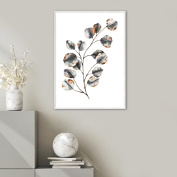 Gray wall decor, Plant Home Decoration Wall Art, Watercolor Plant,  Instant Download Plant Print, DIGITAL DOWNLOAD