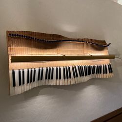 Ivory Piano Keys Wall Decor Musical Wave made from an antique 19th century  piano