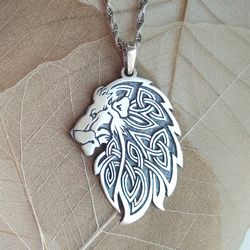 Silver Lion Pendant.Lion Pendant.Silver Lion Jewelry.Lion charm.Lion jewelry.silver Lion necklace.Lion jewelry.Lion