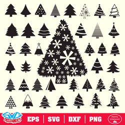 Christmas Tree Svg, Dxf, Eps, Png, Clipart, Silhouette and Cutfiles 2