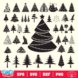 Christmas Tree Svg, Dxf, Eps, Png, Clipart, Silhouette and Cutfiles big bundle