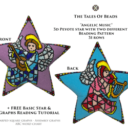 Peyote Star Beading Pattern Angelic Music / Different Sides Beaded Star Pattern Stained Glass Angels