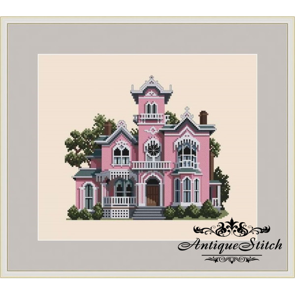 Pink-House-pattern-cross-stitch