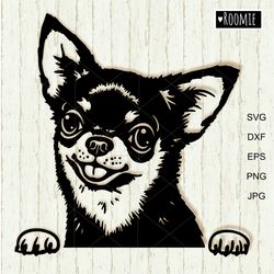 Chihuahua svg for Cricut, Chihuahua Peeking Dog Laser Cut file Shirt design, Vinyl Sublimation Car Decal Clipart /177