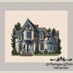 101 moss cottage victorian house vintage cross stitch pattern pdf victorians across america compatible pattern keeper
