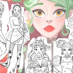 coloring pages for kids girls-berries