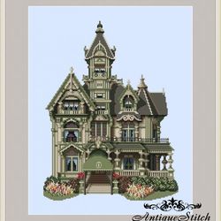 113 Carson Mansion Victorian House Vintage Cross Stitch Pattern PDF Victorians Across America Compatible Pattern Keeper