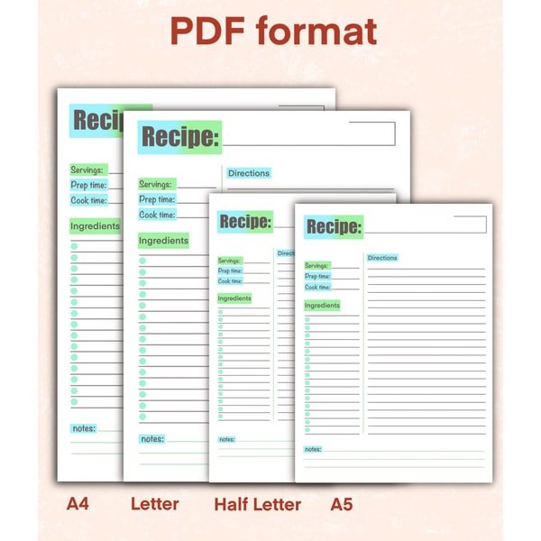 Action Recipe Formate Blank Recipe Book Template