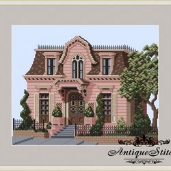124 union street victorian house vintage cross stitch pattern pdf victorians across america compatible pattern keeper