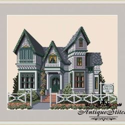 133 Green Gables Victorian House Vintage Cross Stitch Pattern PDF Victorians Across America Compatible Pattern Keeper