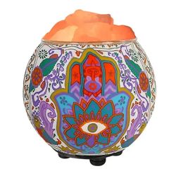 Hamsa Handcrafted Aromatherapy Salt Lamp w/ UL Listed Dimmer