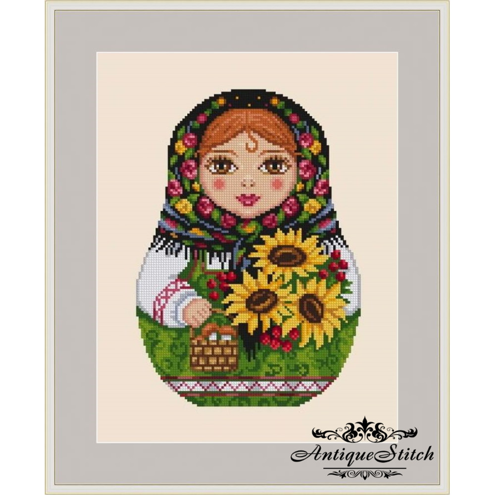 Matryoshka Autumn cross stitch pattern