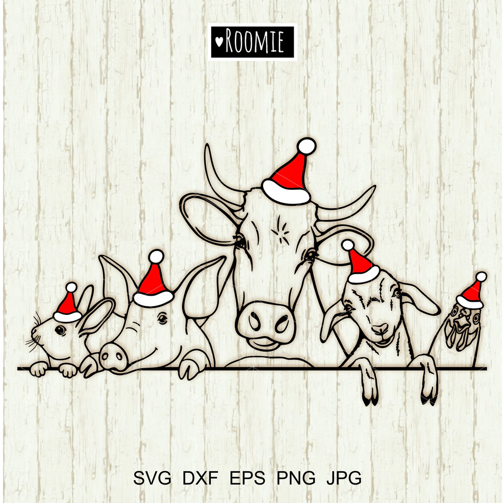 Christmas Farm animals Clipart.jpg