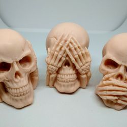 skulls (3 molds set) - silicone molds