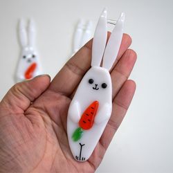 Rabbit christmas fused glass tree toys