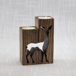 Tealight candle holder "Deer" Christmas gift decor ideas