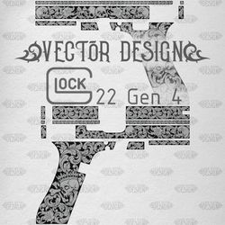 VECTOR DESIGN Glock22 gen4 Skull with crown and scrolls