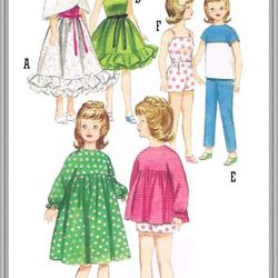 Digital - Vintage Dolls 12" chest 5-1/4" Sewing Pattern - Wardrobe Clothes for Dolls - Vintage 1960s - PDF"