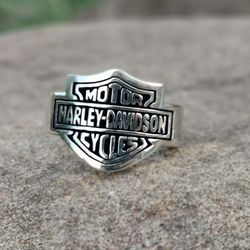925 Sterling Silver Harley Davidson Motorcycle Ring