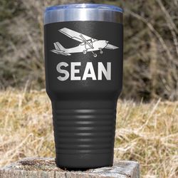 Personalized airplane tumbler Aviation gifts Pilot gift Airline pilot mug Flight school Flying tumbler Plane lover mug