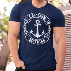 Personalized Boat Captain T-shirt for men Boating shirt Nautical T shirt Boating accessories Boat gift for him