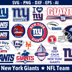 Giants SVG Cut Files, New York Giants Logo, Giants Clipart Bundle, NFL Football Team, SVG & PNG for Cricut / Silhouette