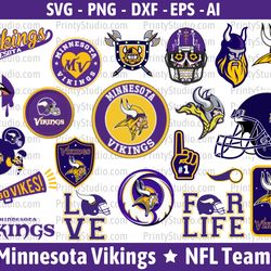 Vikings SVG Cut Files, Minnesota Vikings Logo, Vikings Clipart Bundle, NFL Football Team SVG & PNG for Cricut Silhouette