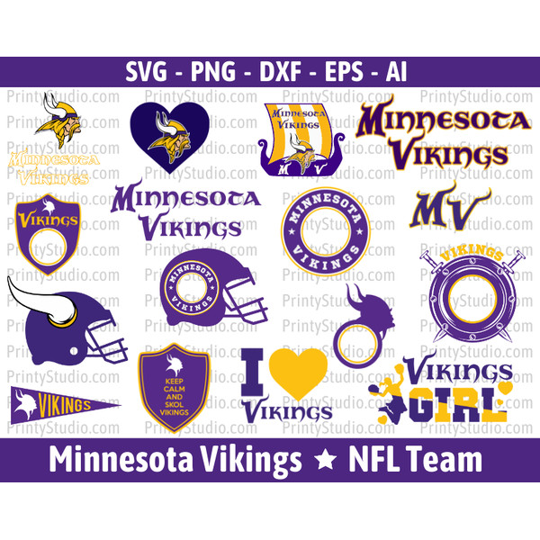 Vikings SVG Cut Files, Minnesota Vikings Logo, Vikings Clipa - Inspire ...