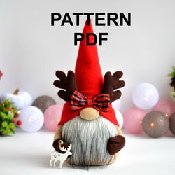 PATTERN   Christmas gnome deer  DIY