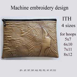 in the hoop  girl bag machine embroidery design
