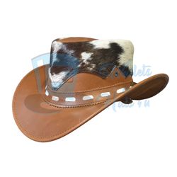 vintage cow hide cowboy leather hat