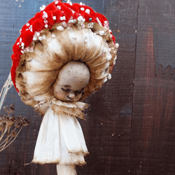Home decor. textile art mushroom for home,  fly agaric. interior toy