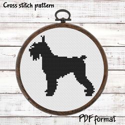 Schnauzer cross stitch pattern PDF, Silhouette Dog cross stitch design, Easy beginner Xstitch Pattern