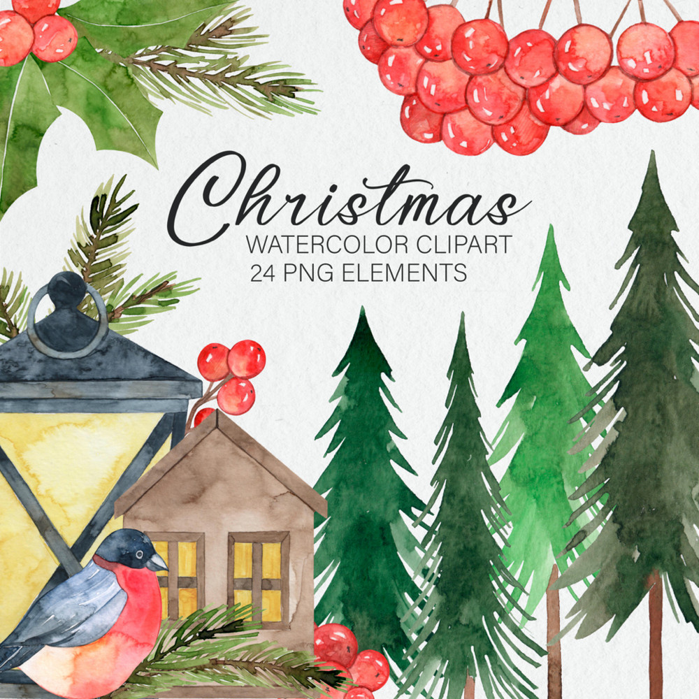 Watercolor Christmas Clipart 1.jpg