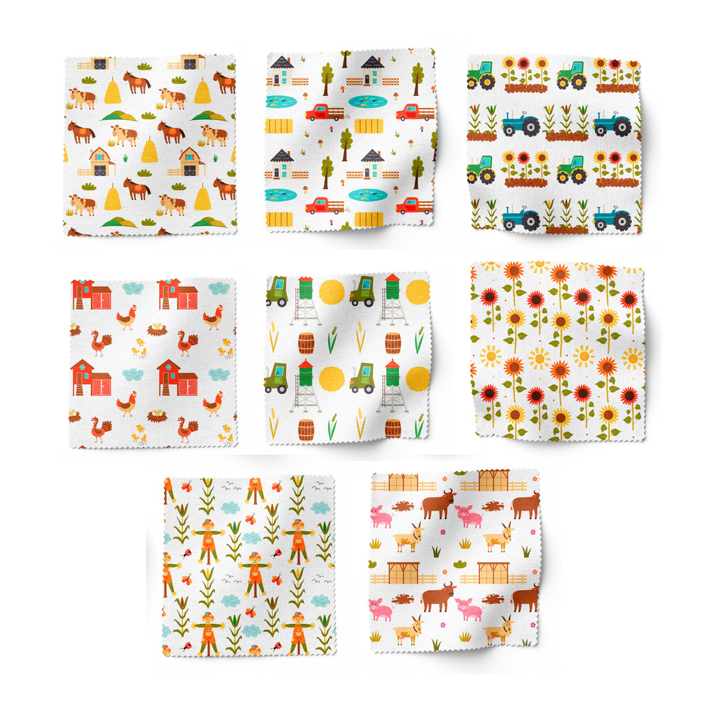 Farm Yard Harvest Crop Transport Animal Barn Pattern2.jpg