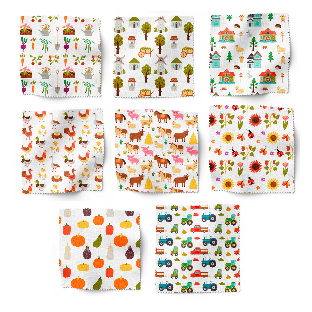 Farm Yard Harvest Crop Transport Animal Pattern2.jpg