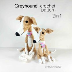 Greyhound Crochet Pattern Galgo Crochet Pattern Amigurumi Italian Greyhound Whippet Sighthound Lurcher Dogs