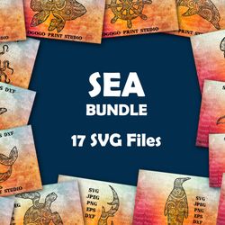17 Sea Svg BUNDLE, Mandala Svg cut files, Zentangle svg