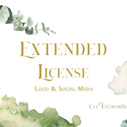 extended license: logo & social media from catincolordesign. commercial use digital download printable watercolor clipar