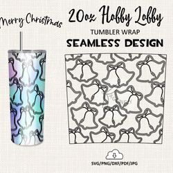 20 Oz HOBBY LOBBY Tumbler Wrap / CHRISTMAS BELL Burst tumbler template / Seamless design - HL-07