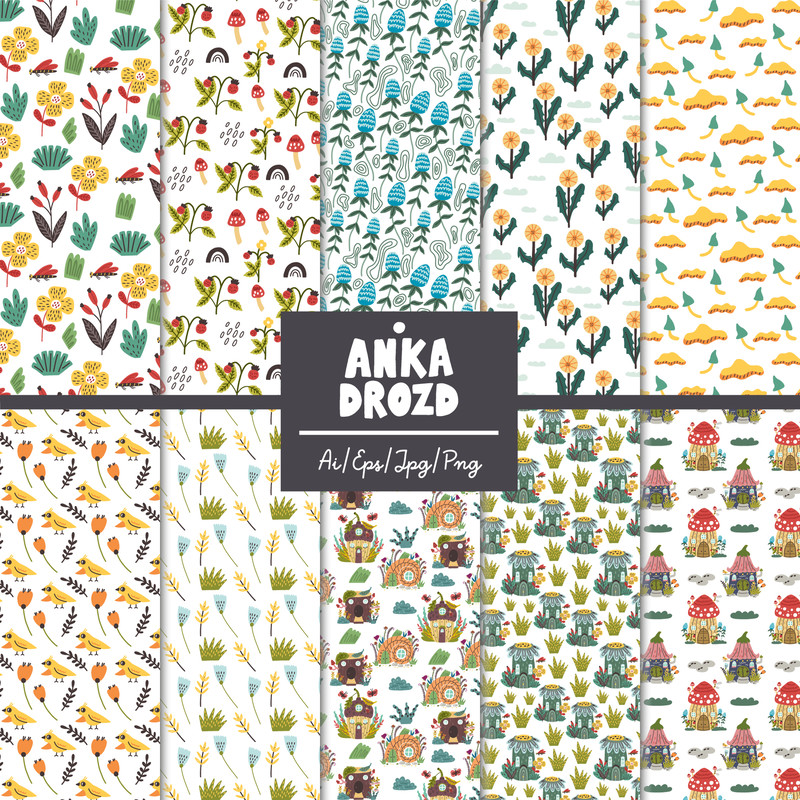 Flower Gnome House Seamless Pattern1.jpg