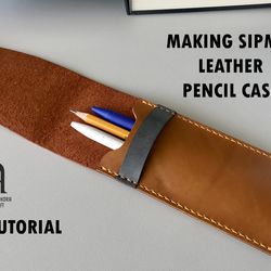 Leather simple pencil case pattern PDF file