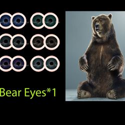 Eyes for Printing Realistic Irises, Bear Eyes, Bear Irises, Realistic Eyes, Doll Eyes, Teddy Bear, Bottle Caps